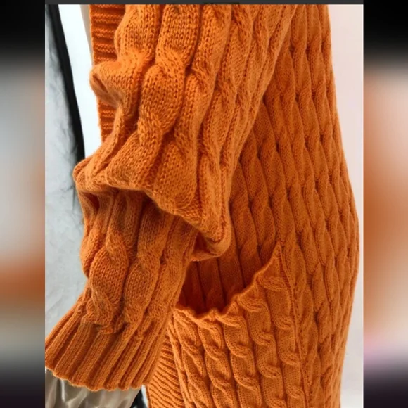 Orange Chunky long sweater - Picture 4 of 4